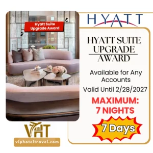 Hyatt Suite Upgrade Award – Up to 7 Nights, Valid Until 02/28/2027